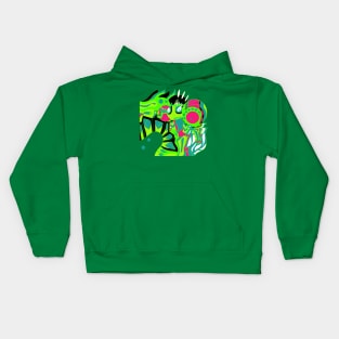 the green knight of jade, dogu of japan in mandala mayan art Kids Hoodie